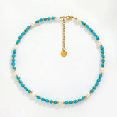 SERENA TURQUOISE FRESHWATER PEARLS BEAD NECKLACE