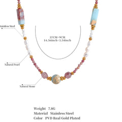 EMMIE NATURAL STONE BEAD NECKLACE