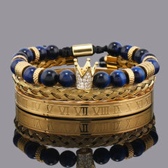 ATLAS TIGERS EYE CROWN  BRACELET