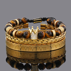 ATLAS TIGERS EYE CROWN  BRACELET