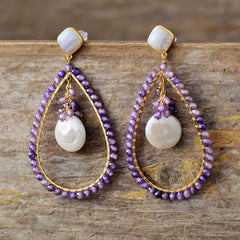 MYLAH SEMI PRECIOUS TEARDROP EARRINGS