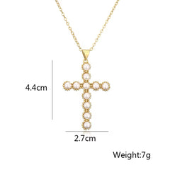 MAGDELENE PEARL CROSS NECKLACE