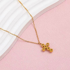 ARLETTE DAINTY PEARL CROSS NECKLACE