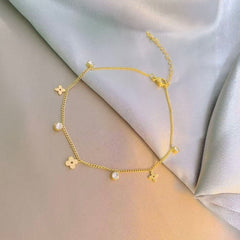 LILLIE FLOWER WITH CUBIC ZIRCONIA ANKLET