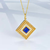 YARELI LAPIS GOLD PENDENT NECKLACE