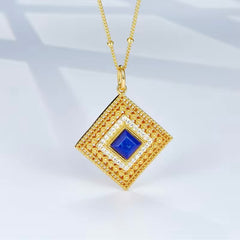 YARELI LAPIS GOLD PENDENT NECKLACE