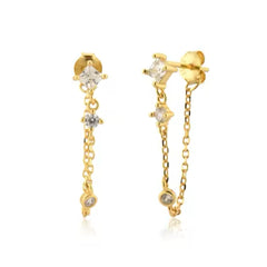 NIKKI STERLING SILVER DANGLE EARRINGS