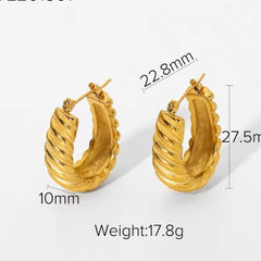 AMBRA RIBBED HOOP EARRINGS