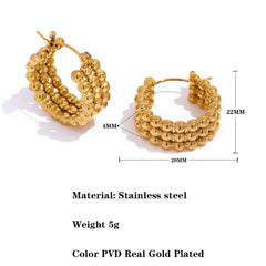 HALEY GOLD BEAD HOOP EARRINGS
