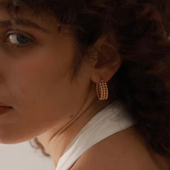 HALEY GOLD BEAD HOOP EARRINGS