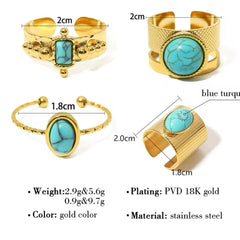 ELOISE NATUAL STONE CUFF RING