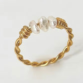 BASILLA TWISTED FRESHWATER PEARL RING