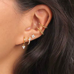 SANCHIA STERLING SILVER TURQUOISE HUGGIE EARRINGS