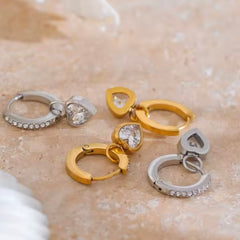 CARLA CZ HEART DANGLE EARRINGS