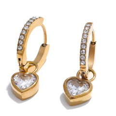CARLA CZ HEART DANGLE EARRINGS