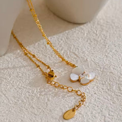 JULIA NATURAL SHELL CZ BUTTERFLY NECKLACE