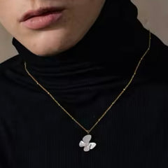JULIA NATURAL SHELL CZ BUTTERFLY NECKLACE
