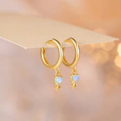 SADIE STERLING SILVER OPAL DANGLE EARRINGS