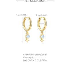 SADIE STERLING SILVER OPAL DANGLE EARRINGS