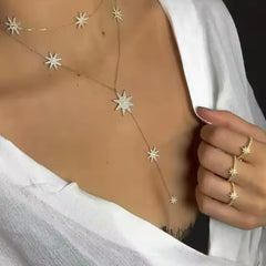 AMBER STAR PENDENT LARIAT NECKLACE