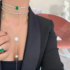 AMBER STAR PENDENT LARIAT NECKLACE