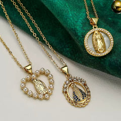 VIRGIN MARY CUBIC ZIRCONIA NECKLACE