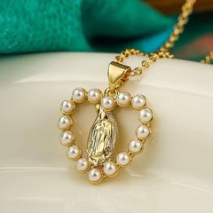 VIRGIN MARY CUBIC ZIRCONIA NECKLACE