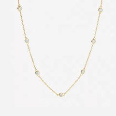 META STERLING SILVER 7 STONE NECKLACE