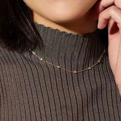 META STERLING SILVER 7 STONE NECKLACE