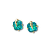 NERISSA EMERALD GREEN PARAIBA STUD EARRINGS