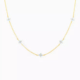 AMBRA BLUE FLOWER PENDENT NECKLACE