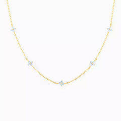 AMBRA BLUE FLOWER PENDENT NECKLACE