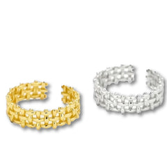 CAMILLA 3 ROW STERLING SILVER CHAIN RING