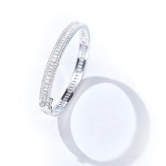 GIADA STERLING SILVER MOISSANITE DIAMOND BANGLE BRACELET