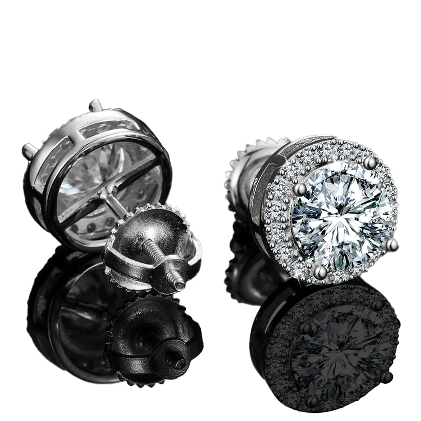 CLAUDIA STERLING SILVER MOISSANITE STUD EARRINGS