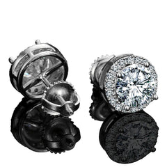 CLAUDIA STERLING SILVER MOISSANITE STUD EARRINGS