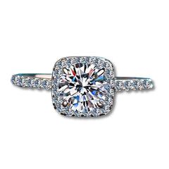 HERRA 1CT MOISSANITE SQUARE CUSHION DIAMOND RING