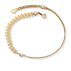 CASSANDRA STERLING SILVER ROMAN LEAF ANKLET