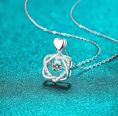 DIAMANTÉ HEART MOISSANITE PENDENT NECKLACE
