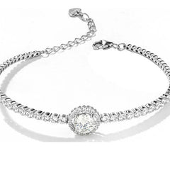 JUSTINA STERLING SILVER MOISSANITE TENNIS BRACELET