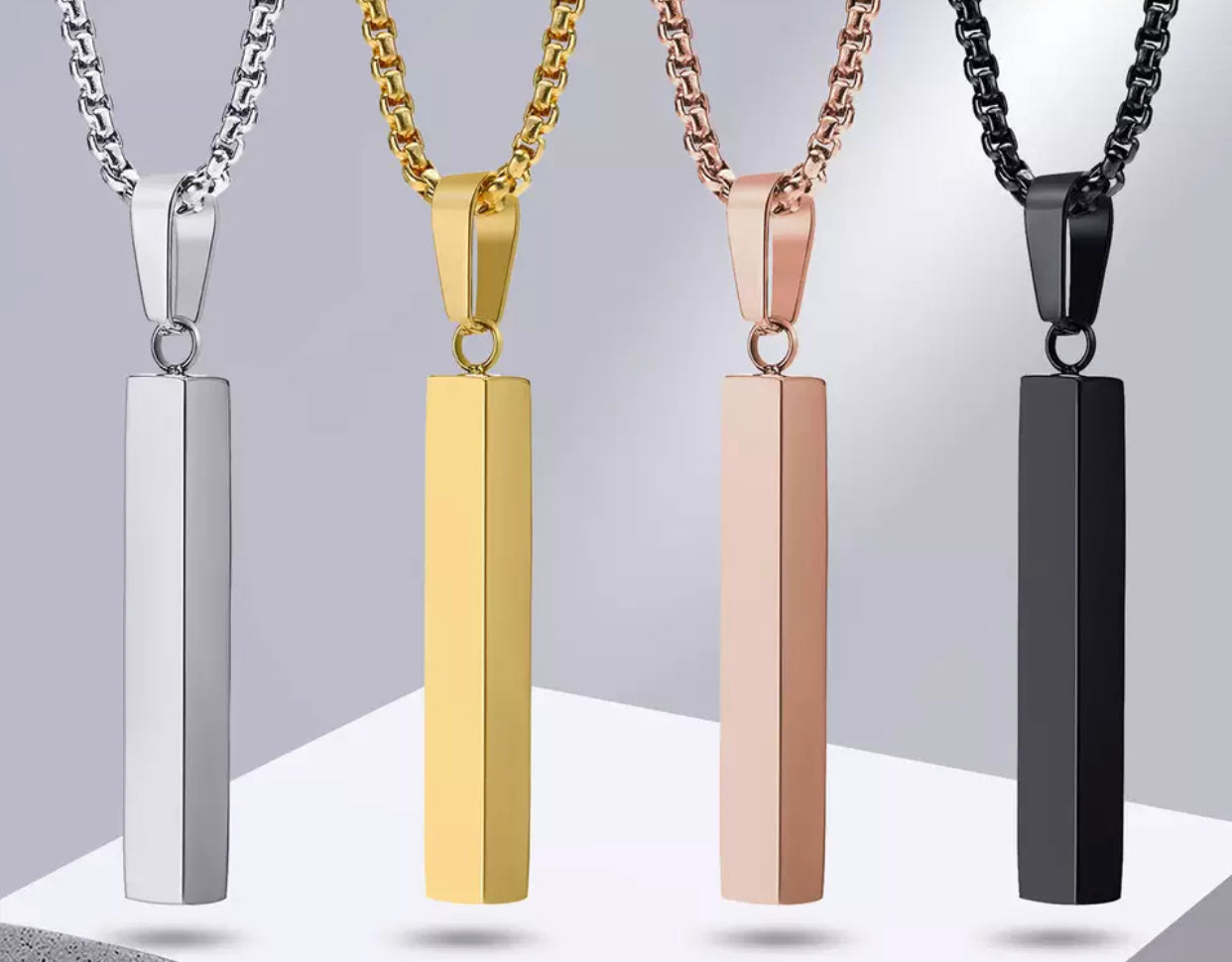 CHRISPINO MENS BAR PENDENT NECKLACE