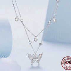 KARMEN STERLING SILVER LARIAT BUTTERFLY NECKLACE