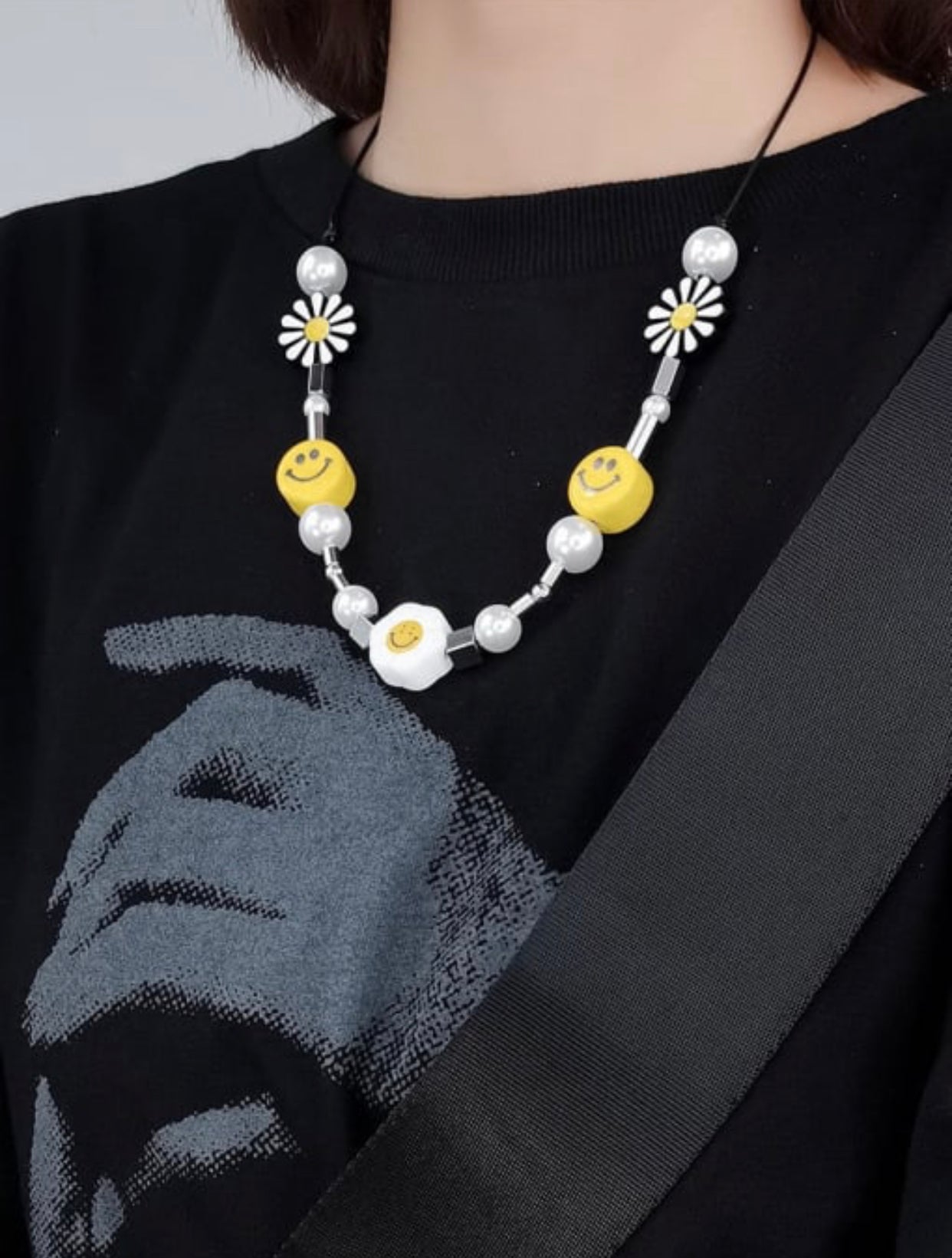 FELICIA STERLING SILVER SMILEY FACE NECKLACE