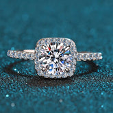 HERRA 1CT MOISSANITE SQUARE CUSHION DIAMOND RING