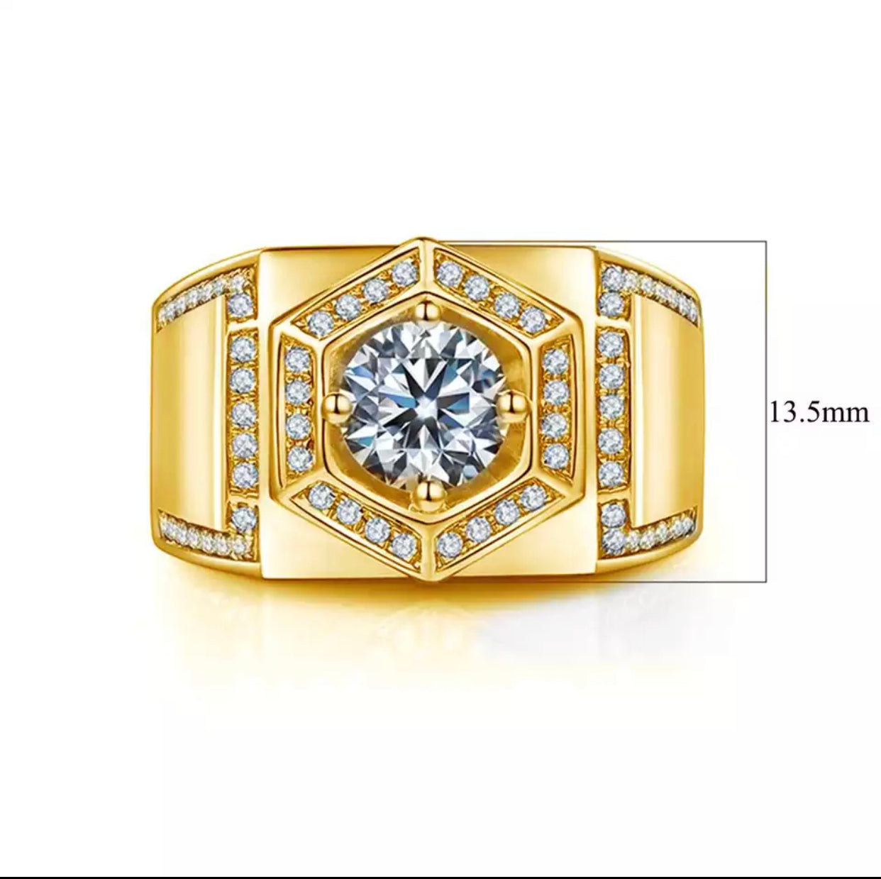 HERRAN 1CT SIGNET MOISSANITE DIAMOND RING