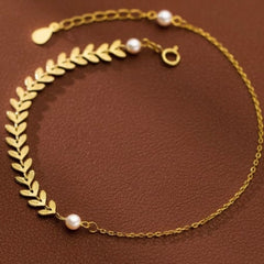 CASSANDRA STERLING SILVER ROMAN LEAF ANKLET