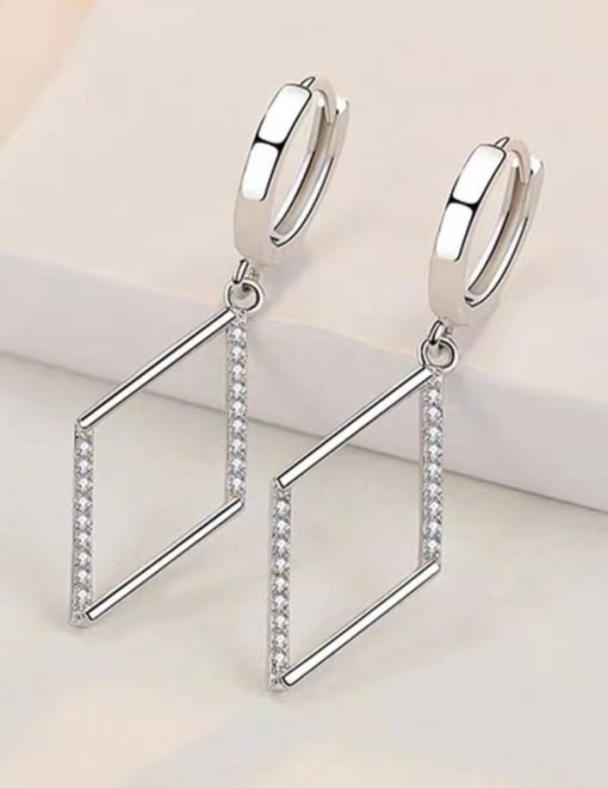 SANCIA STERLING SILVER TRIANGLE EARRINGS