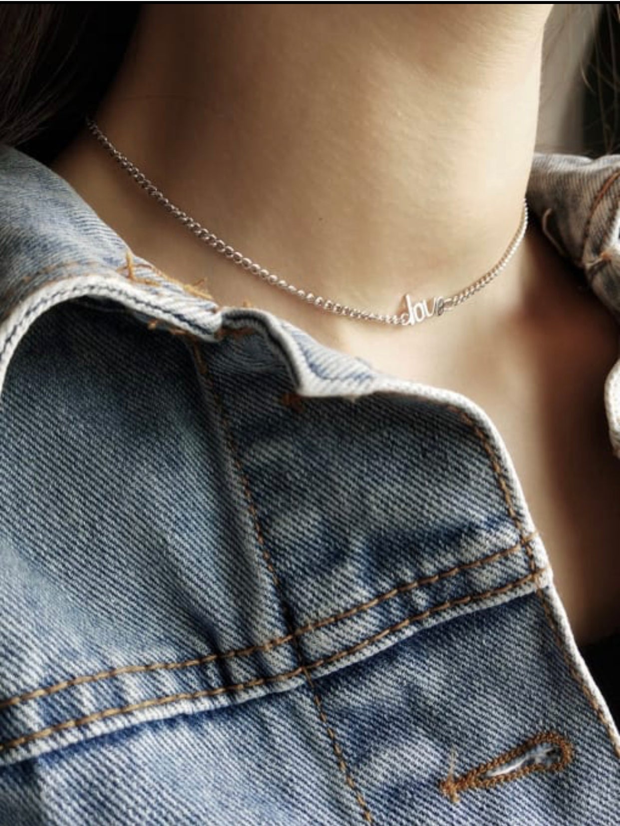 VINCENZIA STERLING SILVER LOVE CHOKER