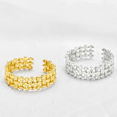 CAMILLA 3 ROW STERLING SILVER CHAIN RING