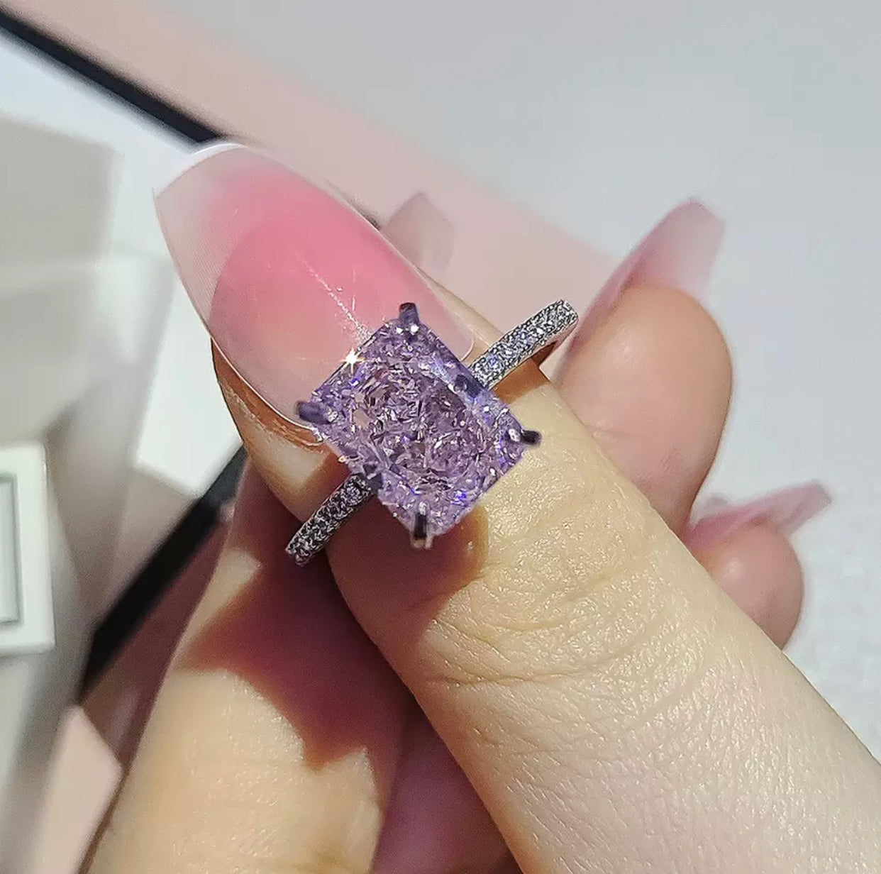 LIA STERLING SILVER MOISSANITE RADIANT CUT DIAMOND